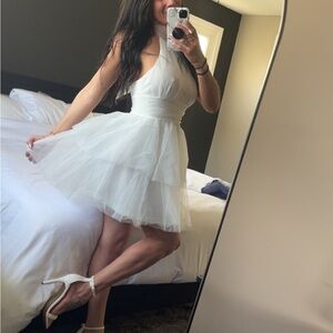 Elegant White Halter Dress